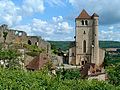Saint-Cirq Lapopie (46) : L'église et les ruines du château